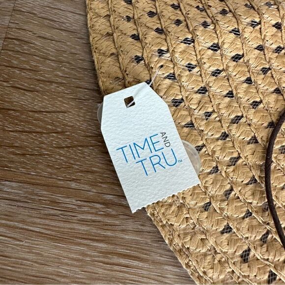 NWT Time and Tru Straw Floppy Packable Beach Hat - Picture 10 of 12